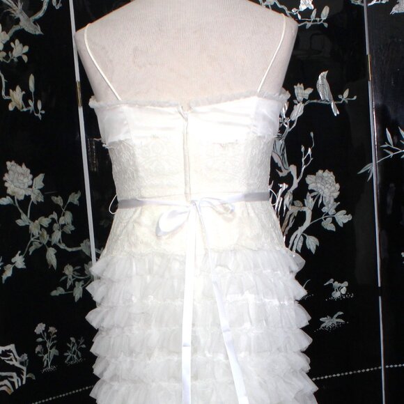 IVORY VINTAGE WEDDIND DRESS 18 - Picture 5 of 6